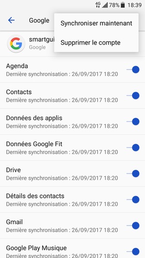Sélectionnez Synchroniser maintenant