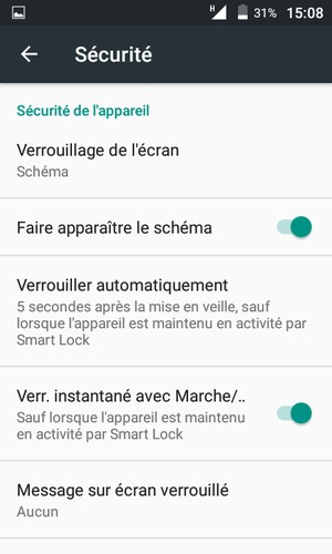 Votre téléphone est maintenant sécurisé par un écran de verrouillage