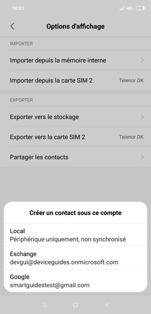 Sélectionnez votre compte Google