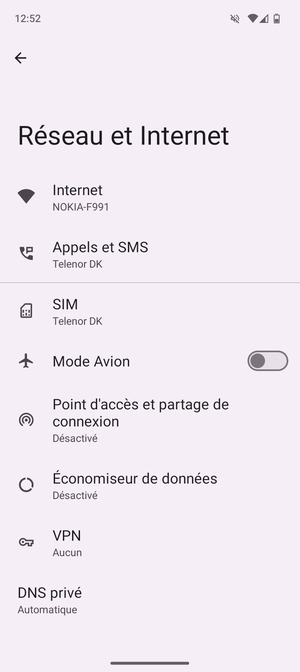 Sélectionnez Point d'accès et partage de connexion