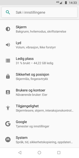Bla til og velg Sikkerhet og posisjon