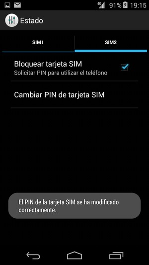 Su PIN de la tarjeta SIM ha sido cambiado