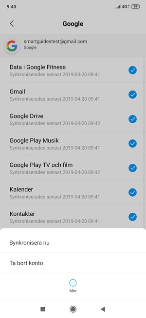 Välj Synkronisera nu