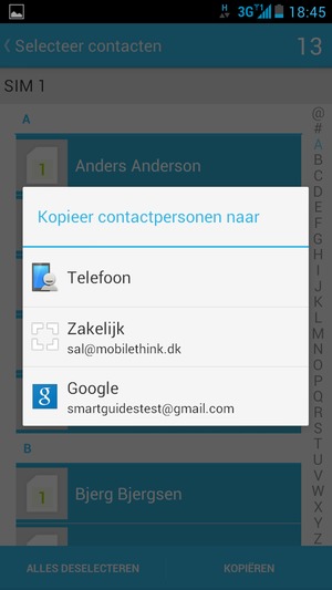 Selecteer Google