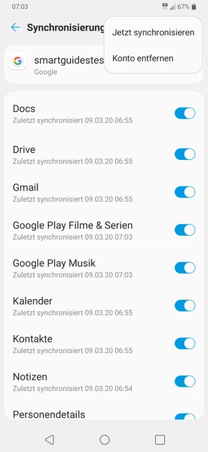 Wählen Sie Jetzt synchronisieren