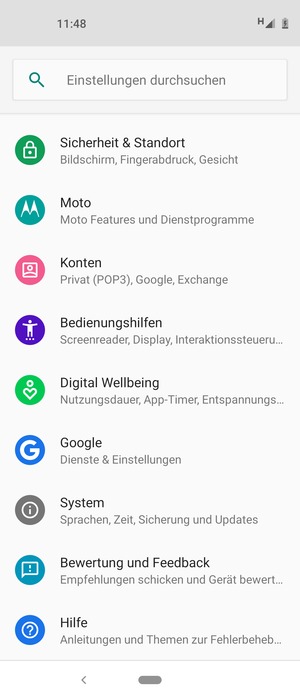 Scrollen Sie und wählen Sie System