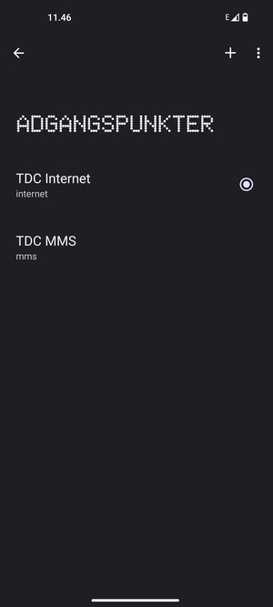 Vælg internetadgangspunktet