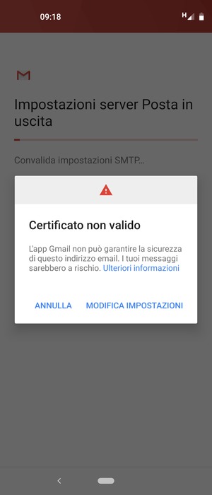 Seleziona MODIFICA IMPOSTAZIONI