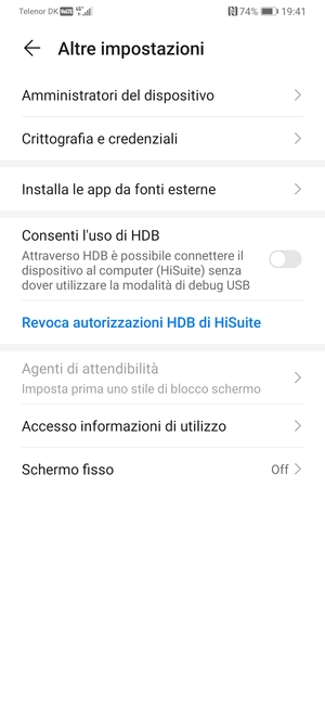 Seleziona Cittografia e credenziali