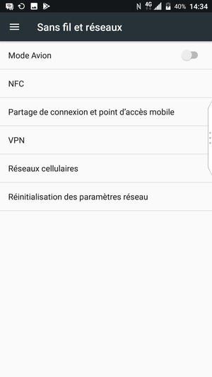 Sélectionnez Réseaux cellulaires