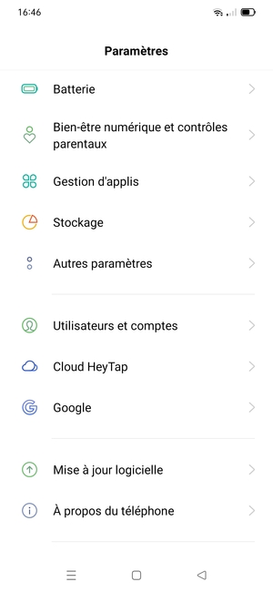 Faites défiler et sélectionnez Mise à jour logicielle