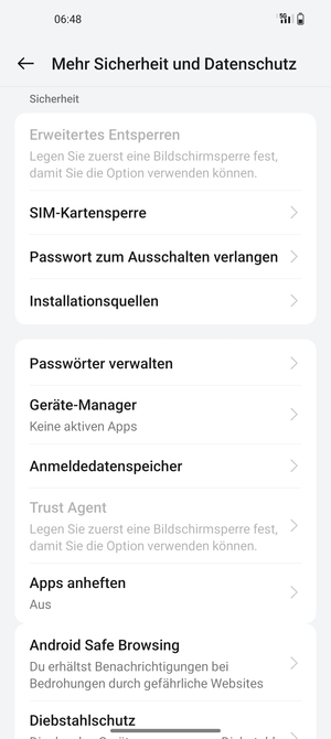 Wählen Sie SIM-Kartensperre