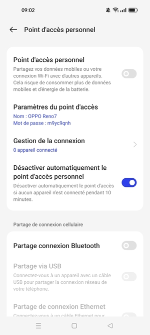 Sélectionnez Paramètres du point d'accès