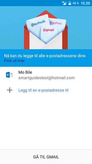 Velg GÅ TIL GMAIL