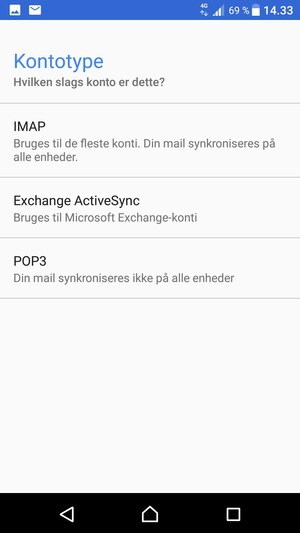 Vælg Exchange ActiveSync