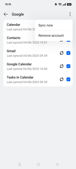 Select Sync now