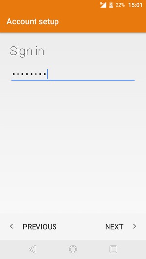 Enter your Gmail or Hotmail password and select NEXT