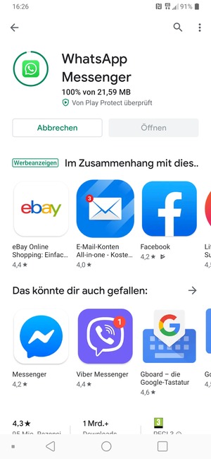 Warten Sie, bis der Installationsprozess  beendet ist