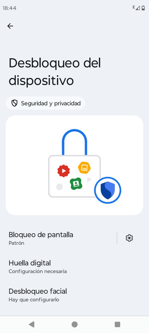 El teléfono ha sido asegurado con un bloqueo de pantalla