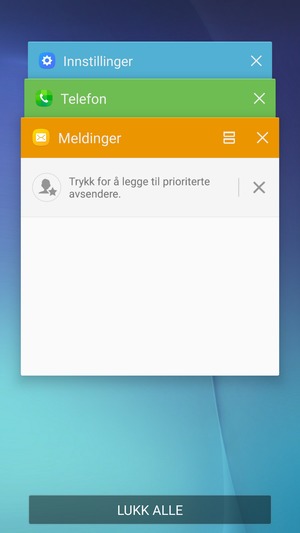 Velg LUKK ALLE