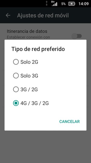 Seleccione la opción deseada