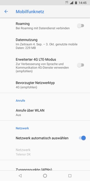 Schalten Sie Netzwerk automatisch auswählen aus