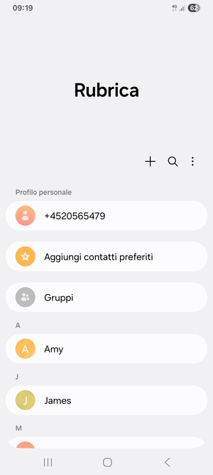 Seleziona il tasto Menu