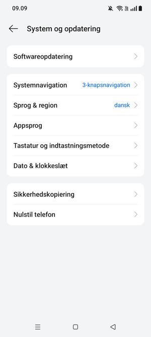 Vælg Softwareopdatering