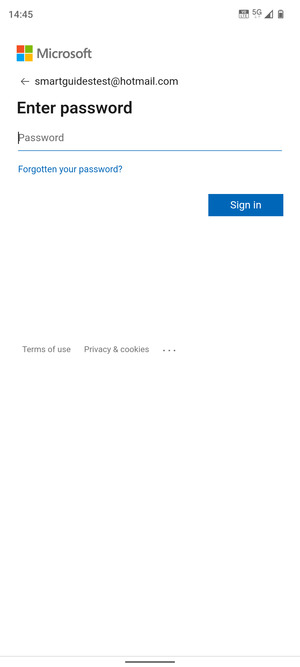 Enter your password and select Sign in