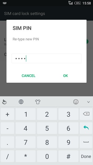 Confirm your new SIM PIN and select OK