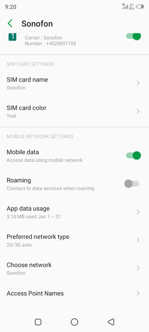 Select Access Point Names