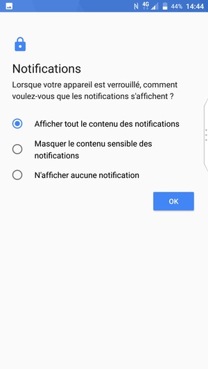Sélectionnez votre option préférée et sélectionnez OK
