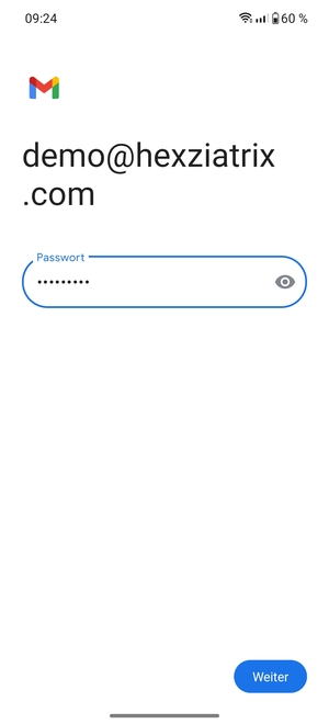 Geben Sie Ihre Passwort ein und wählen Sie Weiter