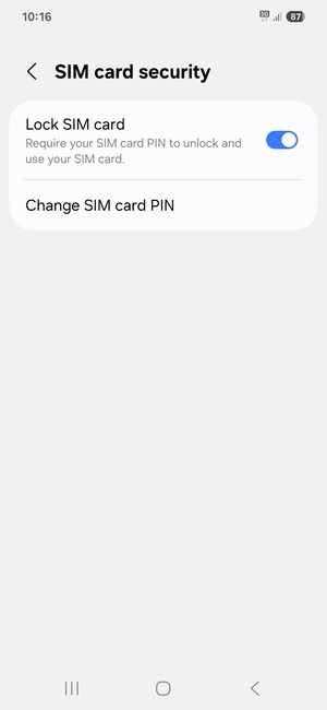 Select Change SIM card PIN