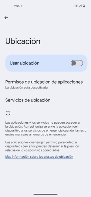Desactive Usar ubicación