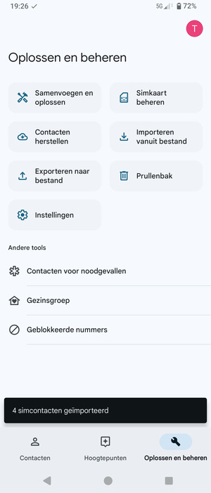 Uw contactpersonen worden opgeslagen naar uw Google-account en naar uw telefoon de volgende keer dat Google gesynchroniseerd wordt.
