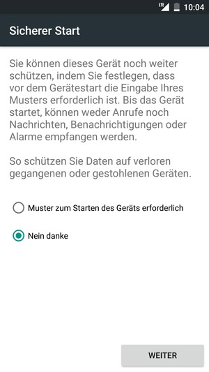 Wählen Sie WEITER