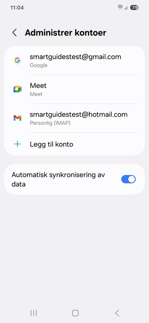 Velg din Google-konto