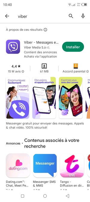 Sélectionnez l'appli