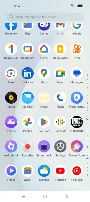 Scroll to and select Settings