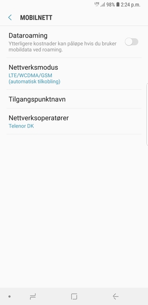 For å bytte nettverk hvis det oppstår nettverksproblemer, velg Nettverksoperatører