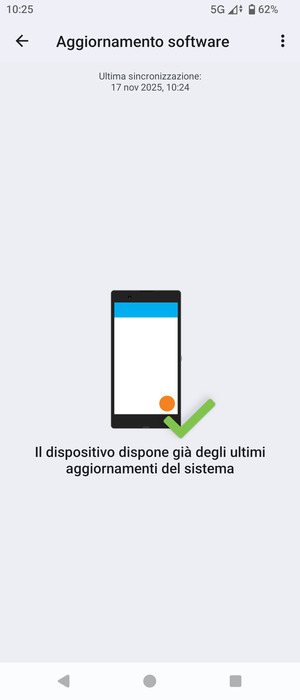 Se il tuo telefono è aggiornato, vedrai la seguente schermata