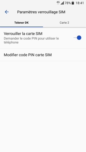 Sélectionnez Public puis Modifier code PIN carte SIM