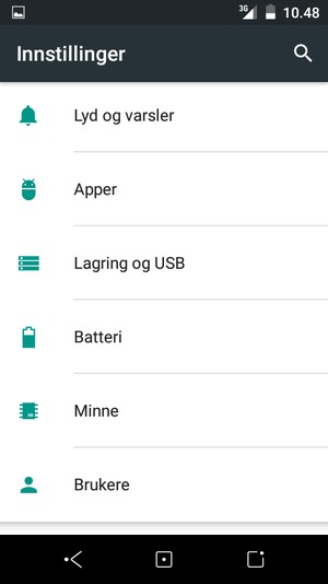 Bla til og velg Batteri