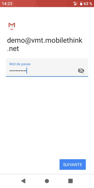 Saisissez votre mot de passe et sélectionnez SUIVANTE
