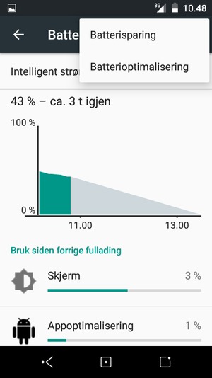 Velg Batterisparing