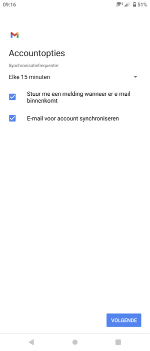 Selecteer VOLGENDE