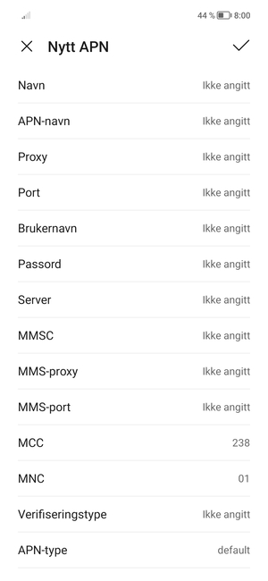Skriv inn internett-informasjon