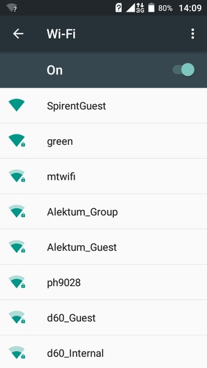 Select the wireless network you want to connect to