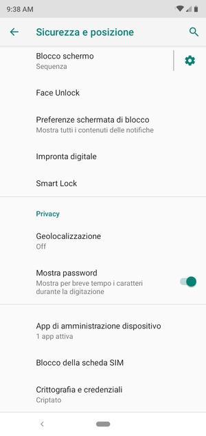 Seleziona Blocco della scheda SIM